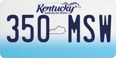 KY license plate 350MSW