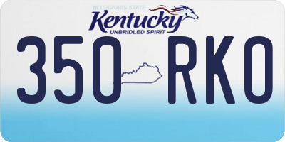 KY license plate 350RKO