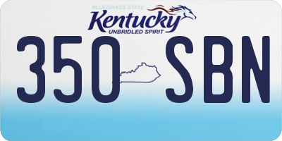 KY license plate 350SBN