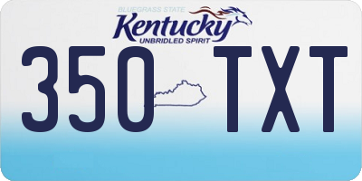 KY license plate 350TXT