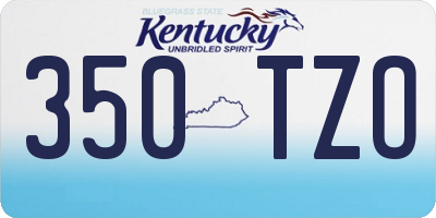 KY license plate 350TZO
