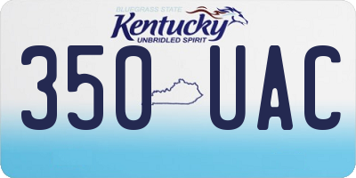 KY license plate 350UAC
