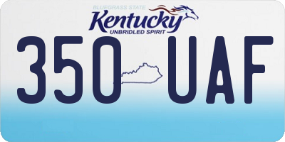 KY license plate 350UAF