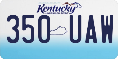 KY license plate 350UAW