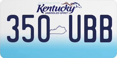 KY license plate 350UBB