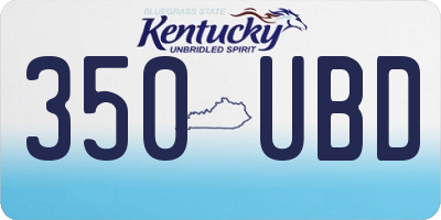KY license plate 350UBD
