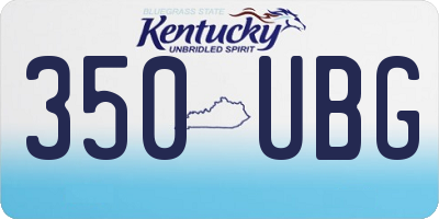 KY license plate 350UBG