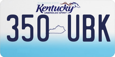 KY license plate 350UBK