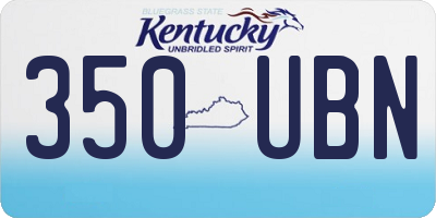 KY license plate 350UBN