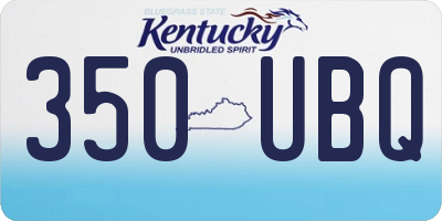 KY license plate 350UBQ