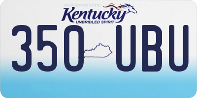 KY license plate 350UBU