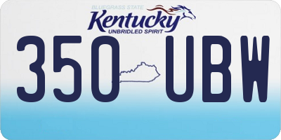 KY license plate 350UBW