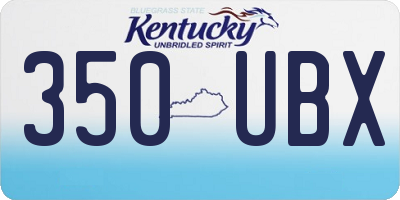 KY license plate 350UBX