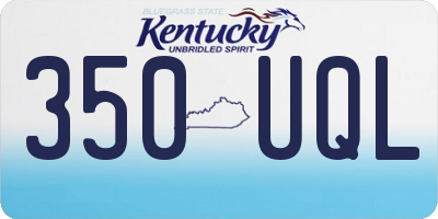 KY license plate 350UQL