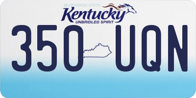 KY license plate 350UQN