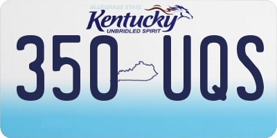 KY license plate 350UQS