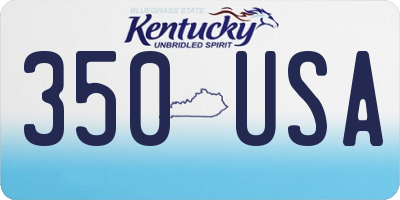 KY license plate 350USA