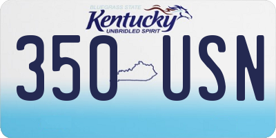 KY license plate 350USN