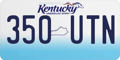 KY license plate 350UTN