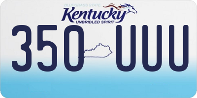 KY license plate 350UUU