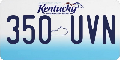 KY license plate 350UVN