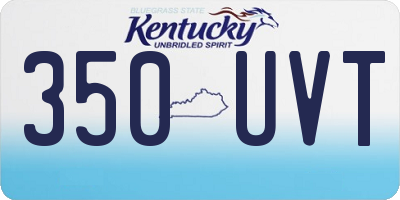 KY license plate 350UVT