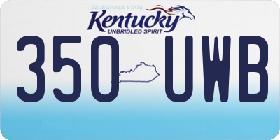 KY license plate 350UWB
