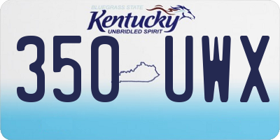 KY license plate 350UWX