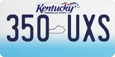 KY license plate 350UXS