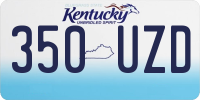 KY license plate 350UZD