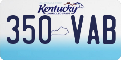 KY license plate 350VAB
