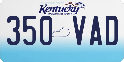 KY license plate 350VAD
