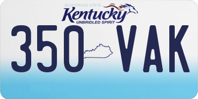 KY license plate 350VAK