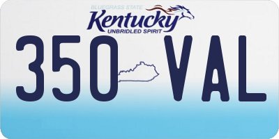 KY license plate 350VAL