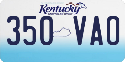 KY license plate 350VAO