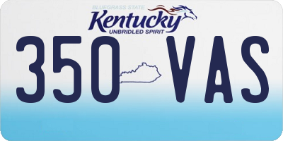 KY license plate 350VAS