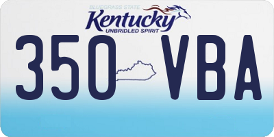 KY license plate 350VBA