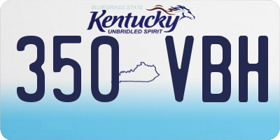 KY license plate 350VBH