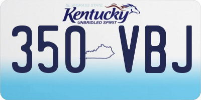 KY license plate 350VBJ