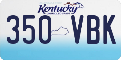KY license plate 350VBK