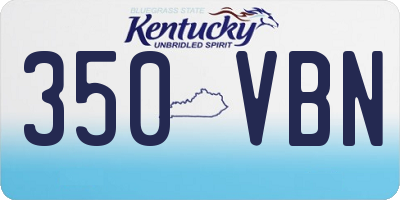 KY license plate 350VBN