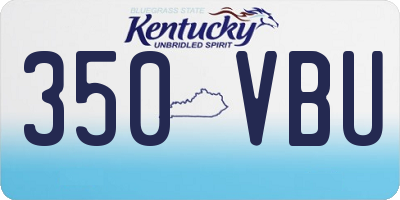 KY license plate 350VBU