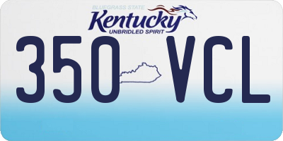 KY license plate 350VCL