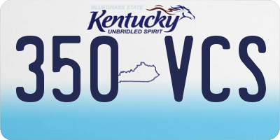 KY license plate 350VCS