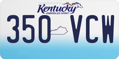 KY license plate 350VCW