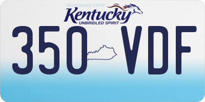 KY license plate 350VDF