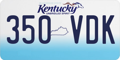KY license plate 350VDK