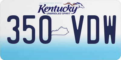 KY license plate 350VDW