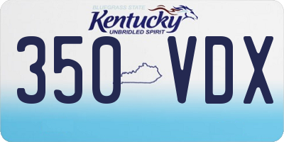 KY license plate 350VDX