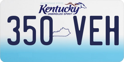 KY license plate 350VEH